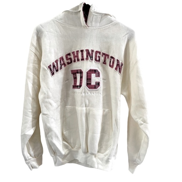 Washington DC Plaid Logo Hoodie Sweatshirt Women's Small NWOT - Picture 1 of 7